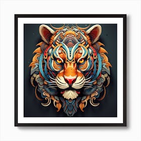 Abstract Tiger Head Art Print