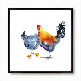 Roosters Art Print