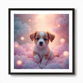 Puppy In The Clouds 1 Art Print