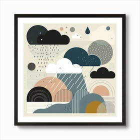 Scandinavian style, Clouds and rain 2 Art Print