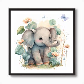 Baby Elephant Art Print