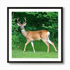 Deer In The Woods 85 Art Print