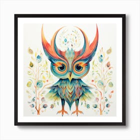 Owl Colors Art Print