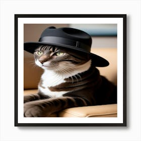 Cat In A Hat Art Print