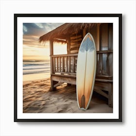 Surfboard On The Beach 1 Art Print