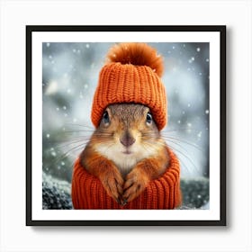 Firefly Adorable Squirrel In Cozy Knitted Accessories 61528 Affiche