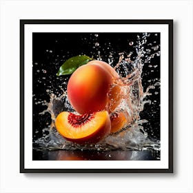 Peach Splashing Water 8 Art Print