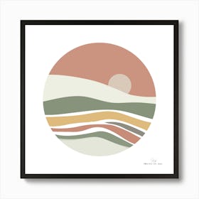 Sunset In A Circle.A fine artistic print that decorates the place. 1 Art Print