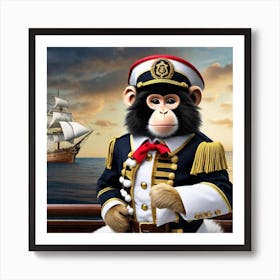 Monkey Sailor Art Print