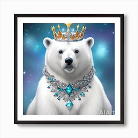 Polar Bear With A Crown 1 Art Print