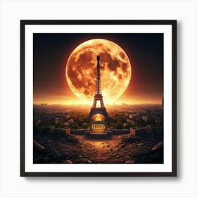 Full Moon In Paris Art Print