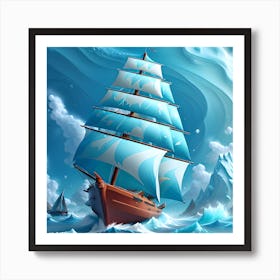 Ship In The Ice Art Print