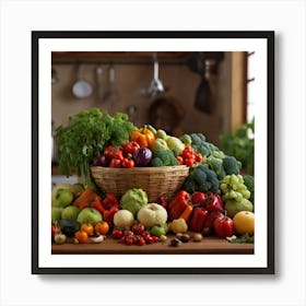 Fresh Fruits And Vegetables 1 Art Print