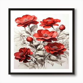 Red Roses Art Print