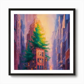 Tree On The Street Art Print