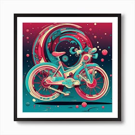 Psychedelic Bike 1 Art Print
