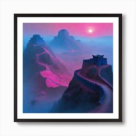 Albedobase Xl Great Wall Of China Inner Mongolia The Sun Sets 0 Art Print