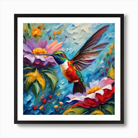 Hummingbird oil paiting Art Print