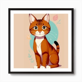 Cute Tabby Cat Art Print