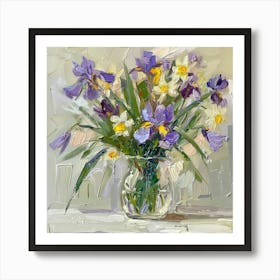 Irises In A Vase 1 Art Print