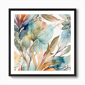 Watercolor Leaves 1 Art Print