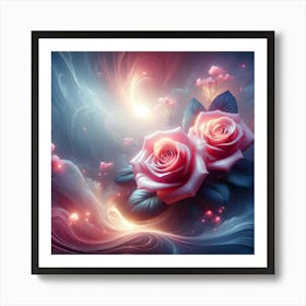 Roses Wallpaper Art Print