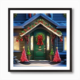 Christmas Door 50 Art Print