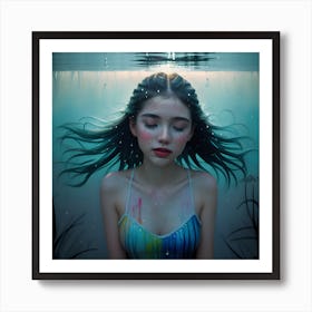 Underwater Girl Art Print