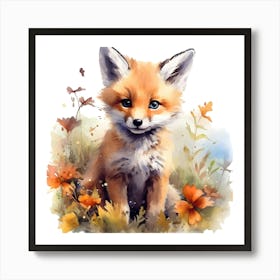 Fox In Autumn Art Print