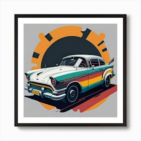 Car Colored Artwork Of Graphic Design Flat (81) Art Print