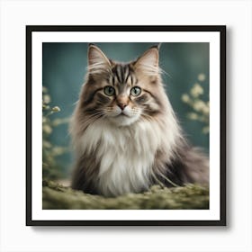 Portrait Of A Coon Cat Art Print