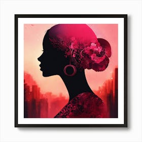 Abstract Silhouette Of A Woman Art Print