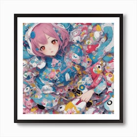 Kawaii Cyberpunk Girl I Art Print