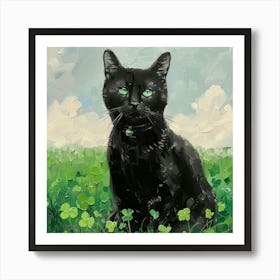 Shamrock Cat 5 Art Print