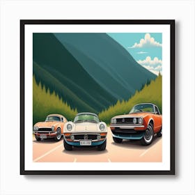 Trio Of Cars Art Print