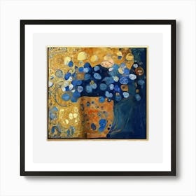 Blue Flowers In A Vase Art Print