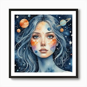 Space Girl 1 Art Print