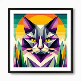 Nimbus Low Poly Cat Art Print