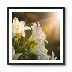 White Lilies In Church Art Print