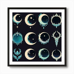 Moon And Stars 3 Art Print