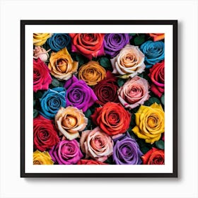 Colorful Roses Background 60 Art Print