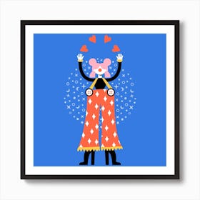 Heart Of A Clown Square Art Print