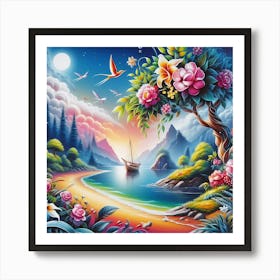 Night In The Garden Art Print