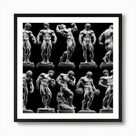 Bodybuilder Statues Art Print