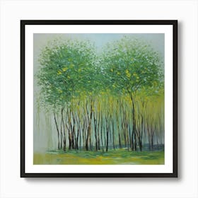 Default Original Landscape Plants Oil Painting On Canvas Abstr 1 (3) (1) Art Print