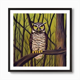 Owl In The Woods Art Print