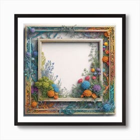 Frame Of Flowers Art Print