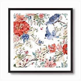 Chinese Birds And Flowers Poster