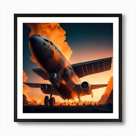 Airplane On Fire (44) Art Print