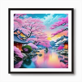 Cherry Blossoms In Japan Art Print